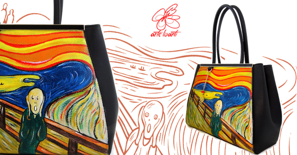 Borsa dipinta a mano - L' urlo di Munch