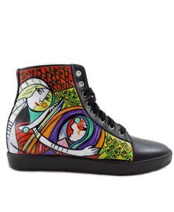 Sneakers dipinte a mano – Ragazza allo specchio di Picasso