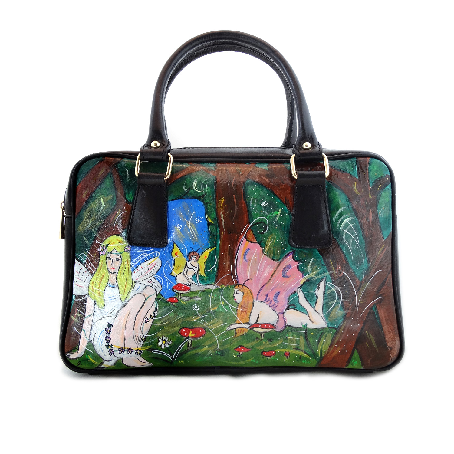 Hand painted bag - The forest fairy