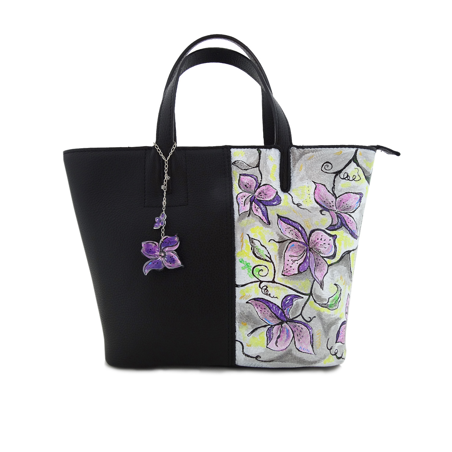 Hand painted bag - Color flowers