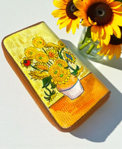 Portafoglio dipinto a mano – I girasoli di Van Gogh