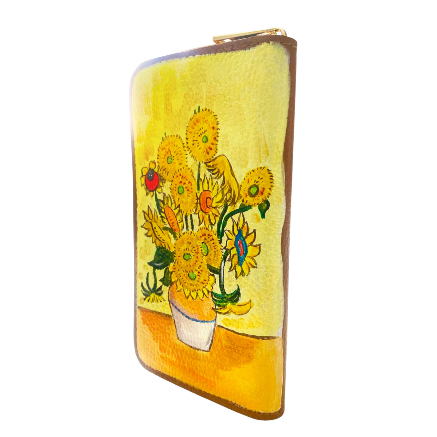 Portafoglio dipinto a mano – I girasoli di Van Gogh Portafoglio dipinto a mano – I girasoli di Van Gogh