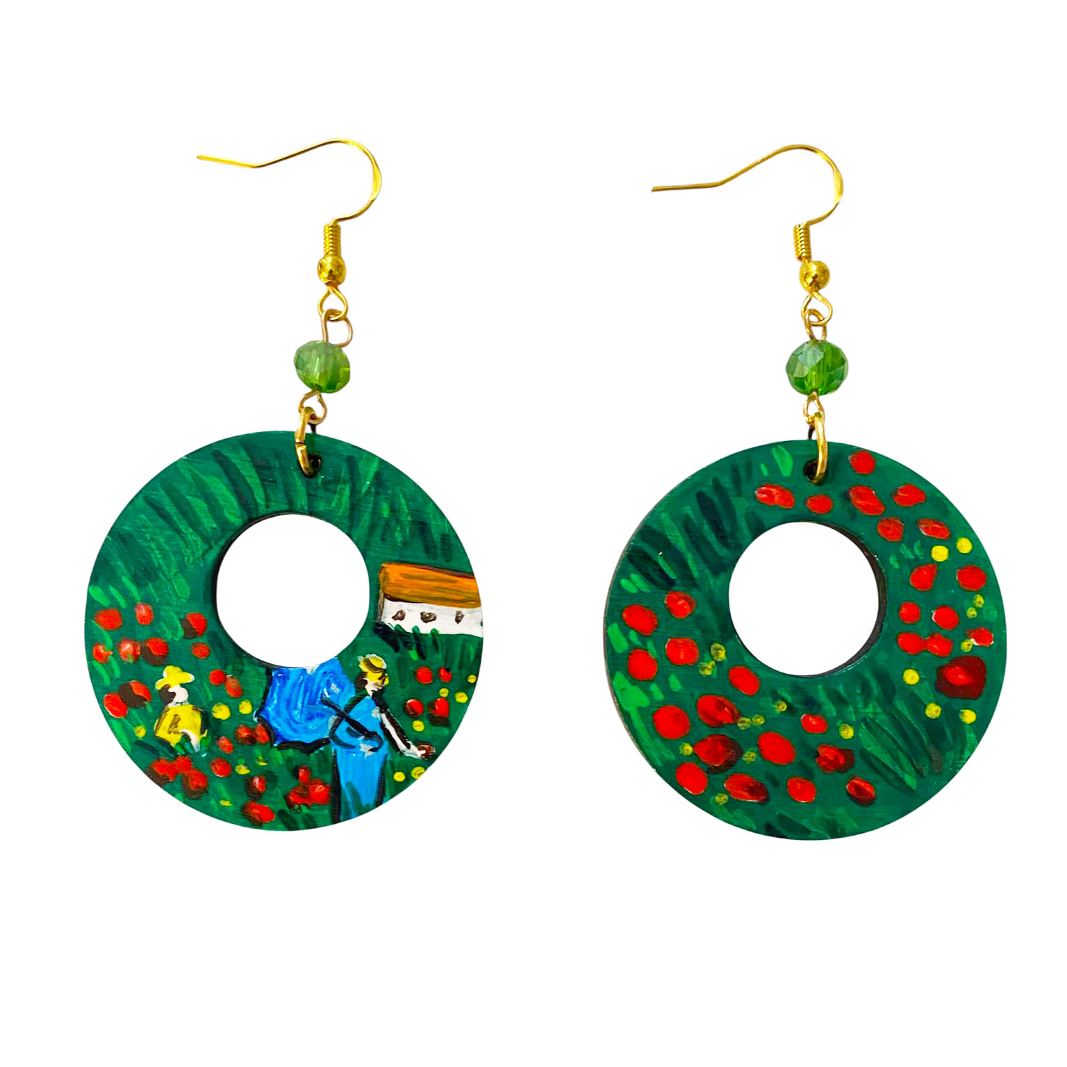 Orecchini dipinti a mano – I Papaveri di Monet Orecchini dipinti a mano – I Papaveri di Monet