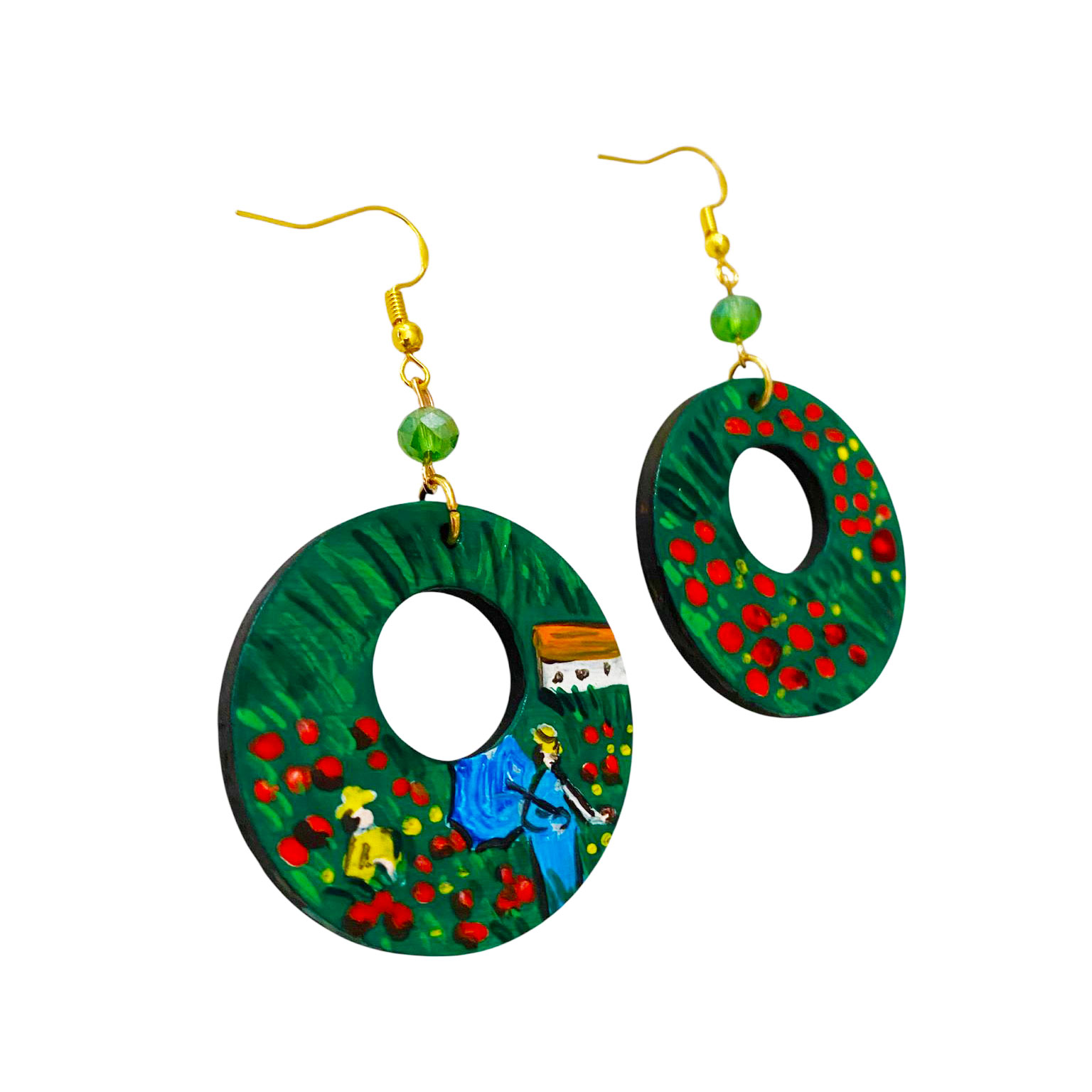 Orecchini dipinti a mano – I Papaveri di Monet Orecchini dipinti a mano – I Papaveri di Monet