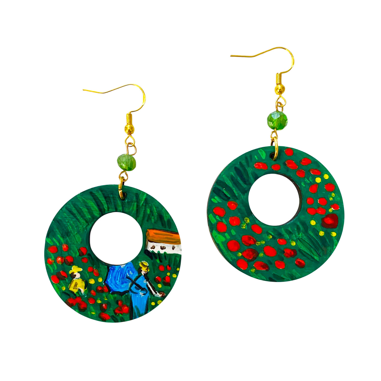 Orecchini dipinti a mano – I Papaveri di Monet Orecchini dipinti a mano – I Papaveri di Monet