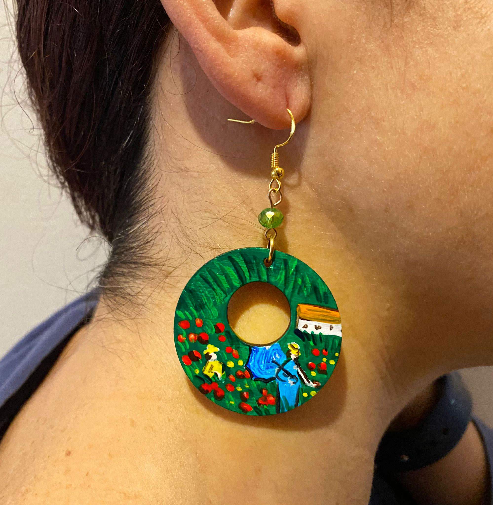 papaveri5 Orecchini dipinti a mano – I Papaveri di Monet