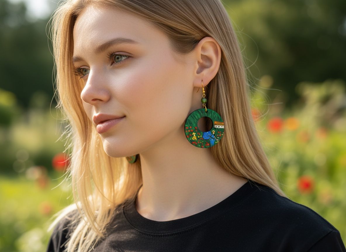 Orecchini dipinti a mano – I Papaveri di Monet Orecchini dipinti a mano – I Papaveri di Monet
