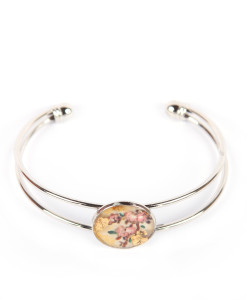 Bracciale dipinto a mano – Fiori di pesco