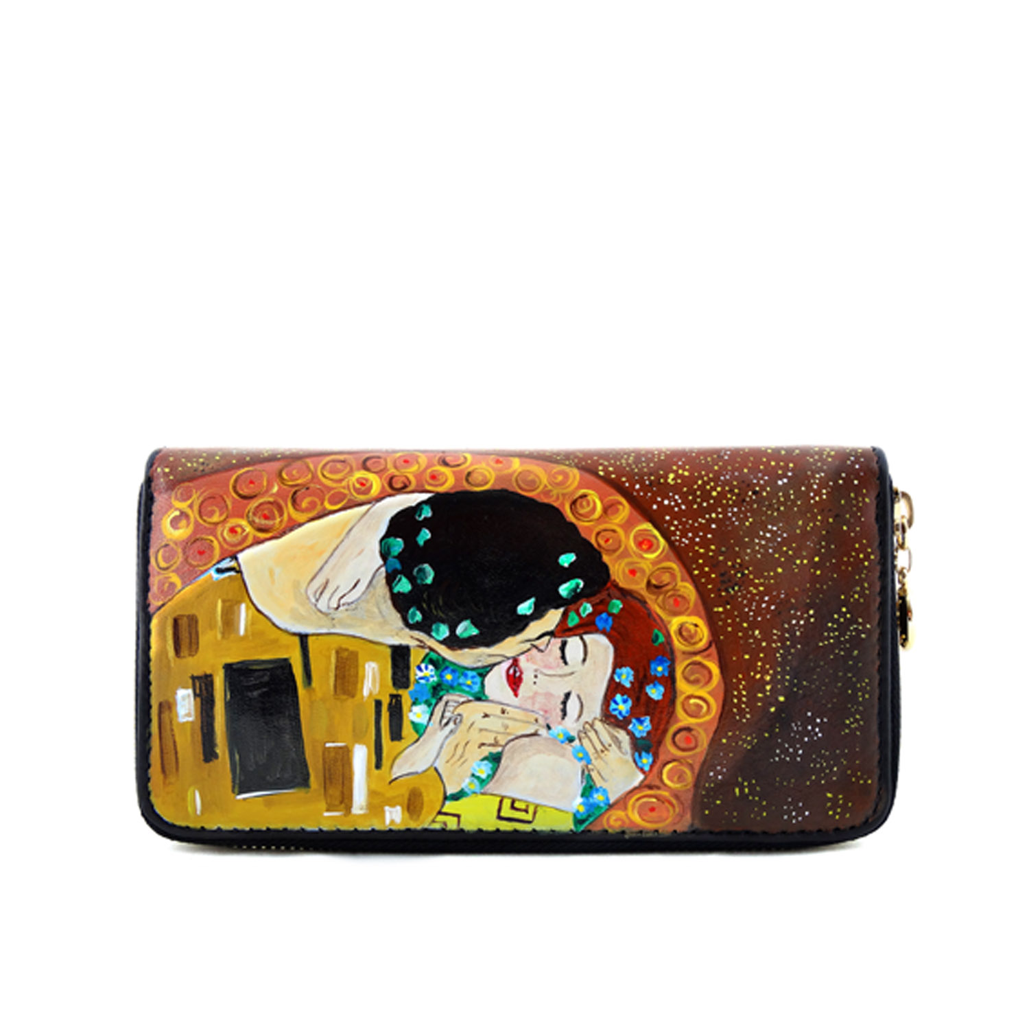 Handpainted wallet - The Kiss by Klimt