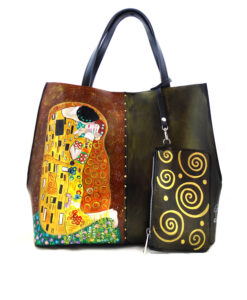 Borsa dipinta a mano – Il bacio di Klimt