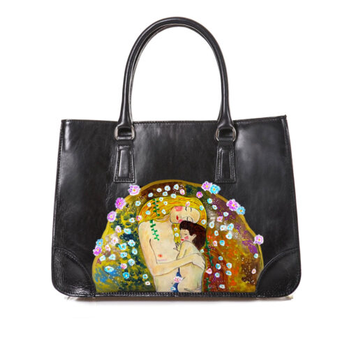 Borsa dipinta a mano - Madre e figlio di Klimt