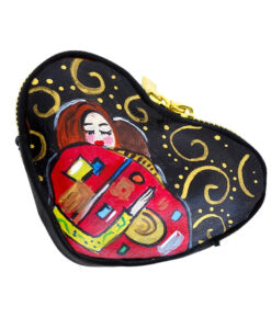 Portamonete dipinto a mano - L'abbraccio di Klimt