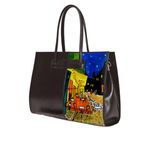 Borsa dipinta a mano – Caffè di notte di Van Gogh