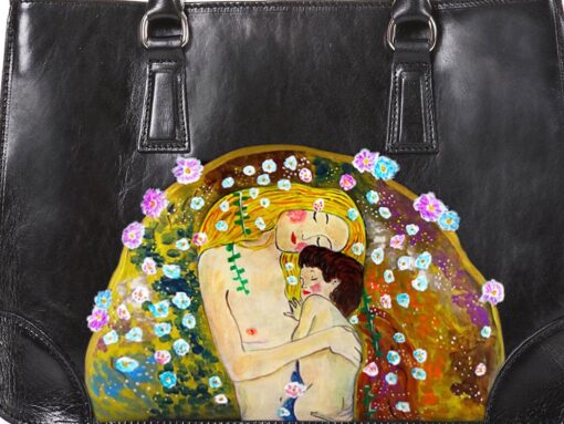 Borsa dipinta a mano - Madre e figlio di Klimt