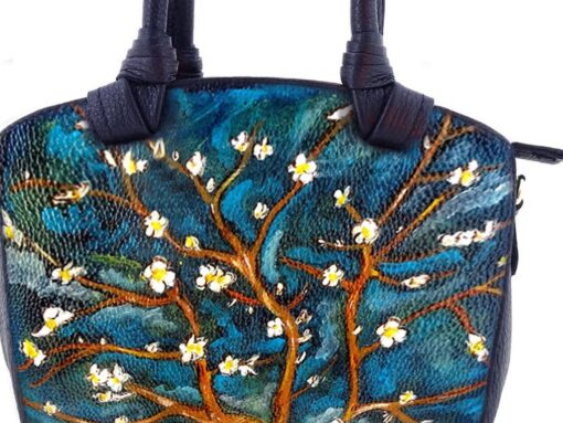 Borsa dipinta a mano Il mandorlo di Van Gogh