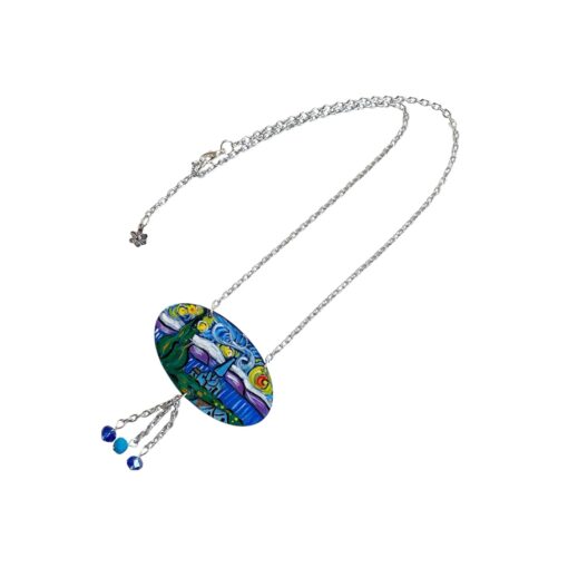Collana dipinta a mano - La notte stellata di Van Gogh