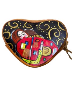Portamonete dipinto a mano - L'abbraccio di Klimt