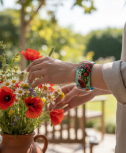 Bracciale dipinto a mano – I papaveri di Monet