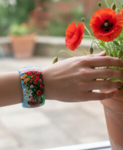 Bracciale dipinto a mano – I papaveri di Monet
