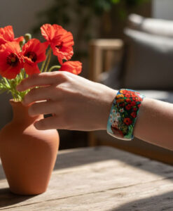 Bracciale dipinto a mano – I papaveri di Monet