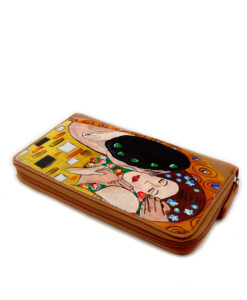 Portafoglio dipinto a mano – Il bacio di Klimt