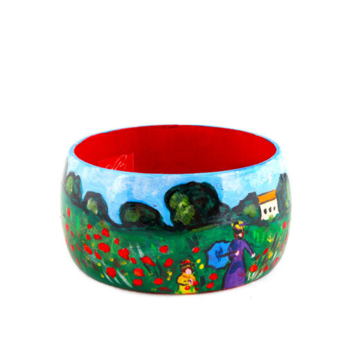 Bracciale dipinto a mano – I papaveri di Monet