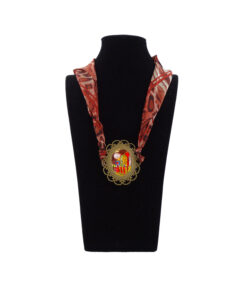 Foulard gioiello dipinto a mano - l'abbraccio di Klimt