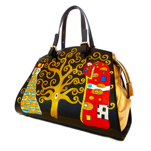 Borsa dipinta a mano – L'albero della vita di Klimt