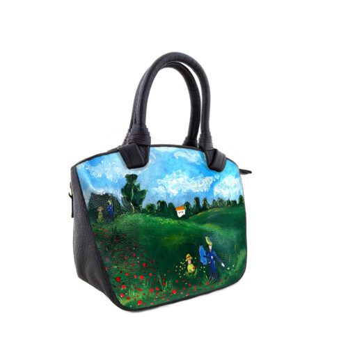 Borsa dipinta a mano - I papaveri di Monet