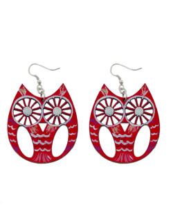 Hand-painted earrings - Owl