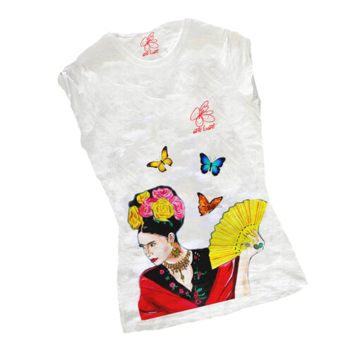 T-shirt dipinta a mano - Omaggio a Frida Kahlo