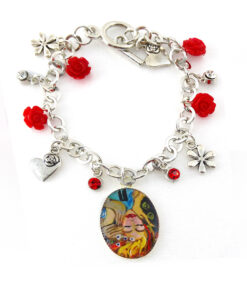 Hand painted bracelet - Tribute to lover Kiss by Sophie Vogel