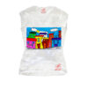 T-shirt dipinta a mano - Cartoon city day