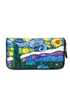 Portafoglio dipinto a mano – La notte stellata di Van Gogh