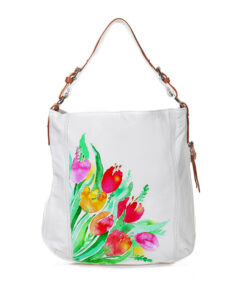 Borsa dipinta a mano - Tulipani