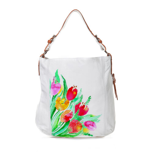 Borsa dipinta a mano - Tulipani