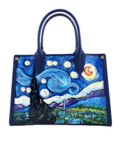 Borsa dipinta a mano - La notte stellata di Van Gogh