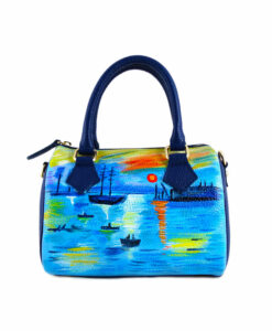 Borsa dipinta a mano - Levar del sole di Monet