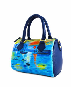 Borsa dipinta a mano - Levar del sole di Monet