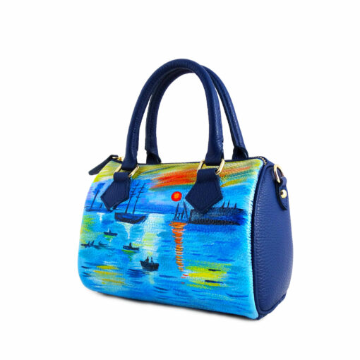 Borsa dipinta a mano - Levar del sole di Monet