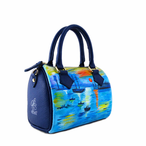 Borsa dipinta a mano - Levar del sole di Monet