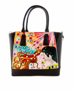 Borsa dipinta a mano – Omaggio al bacio di Klimt