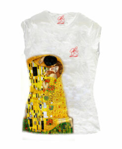 T-shirt dipinta a mano - Il bacio di Klimt