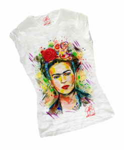 T-shirt dipinta a mano - I love Frida Kahlo