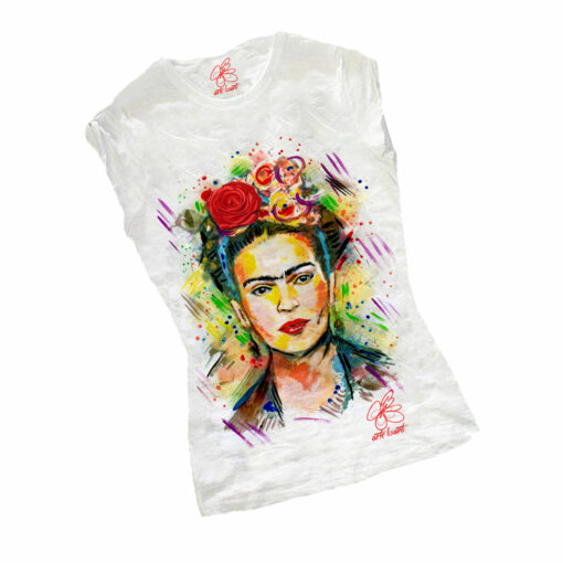 T-shirt dipinta a mano - I love Frida Kahlo