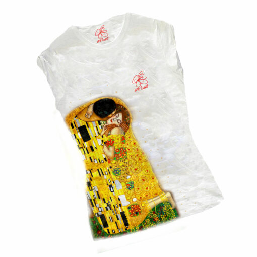 T-shirt dipinta a mano - Il bacio di Klimt