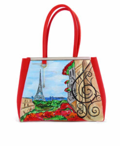 Handpainted bag - Paris Paris