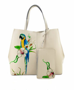 Borsa dipinta a mano – Blue parrot