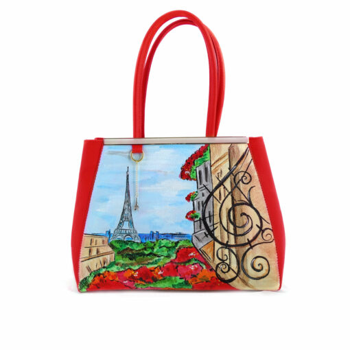 Handpainted bag - Paris Paris