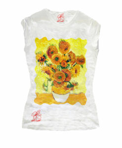 T-shirt dipinta a mano - I girasoli di Van Gogh